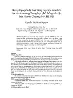 Biện pháp quản lý hoạt động dạy học môn hóa học ở các trường trung học phổ thông trên địa bàn huyện chương mỹ, hà nội