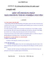 Tài liệu Bài giảng Một số phương pháp giải phương trình nghiệm nguyên docx
