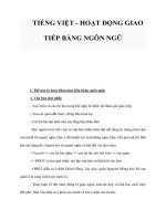 Tài liệu TIẾNG VIỆT - HOẠT ĐỘNG GIAO TIẾP BẰNG NGÔN NGỮ ppt