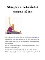 Tài liệu Những lưu ý cho bà bầu khi đang tập thể dục docx