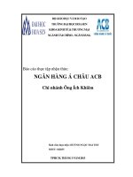 báo cáo thực tập nhận thức ngân hàng á châu acb chi nhánh ông ích khiêm