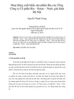 Hoạt động xuất khẩu sản phẩm bia của tổng công ty cổ phần bia – rượu – nước giải khát hà nội