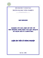 nghiên cứu đưa một số yếu tố môi trường sinh thái vμo quy hoạch sử dụng đất ở campuchia