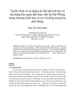 Tuyển chọn và sử dụng các bài tập hoá học có nội dung liên quan đến thực tiễn tại hải phòng trong chương trình hóa vô cơ ở trường trung học phổ thông