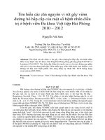 Tìm hiểu các căn nguyên vi rút gây viêm đường hô hấp cấp của một số bệnh nhân điều trị ở bệnh viên đa khoa việt tiệp hải phòng 2010 – 2012
