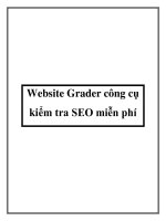 Tài liệu Website Grader công cụ kiểm tra SEO miễn phí ppt
