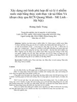 Xây dựng mô hình phù hợp để xử lý ô nhiễm nước mặt bằng thủy sinh thực vật tại đầm và (đoạn chảy qua KCN quang minh   mê linh   hà nội)