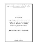 Nghiên cứu ứng dụng điện toán đám mây cho quản lý hoạt động và điều hành mang viễn thông của VNPT hà nội
