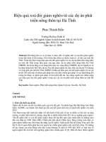 Hiệu quả xoá đói giảm nghèo từ các dự án phát triển nông thôn tại hà tĩnh