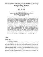 Quản trị rủi ro tín dụng tại chi nhánh ngân hàng công thương hà tây