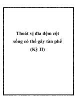 Tài liệu Thoát vị đĩa đệm cột sống có thể gây tàn phế (Kỳ II) pptx