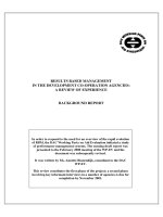 Tài liệu RESULTS BASED MANAGEMENT IN THE DEVELOPMENT CO-OPERATION AGENCIES: A REVIEW OF EXPERIENCE docx