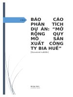 báo cáo phân tích dự án “mở rộng quy mô sản xuất công ty bia huế