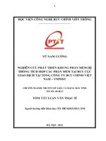 Nghiên cứu phát triển khung phần mềm hệ thống tích hợp các phần mềm tại bưu cục giao dịch tại tổng công ty bưu chính việt nam   VNPOST