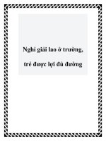 Tài liệu Nghỉ giải lao ở trường, trẻ được lợi đủ đường pptx