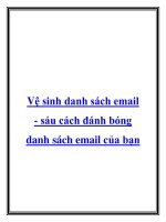 Tài liệu Vệ sinh danh sách email - sáu cách đánh bóng danh sách email của bạn pptx