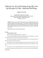 Đánh giá các yếu tố ảnh hưởng tới giá đất ở trên địa bàn quận lê chân   thành phố hải phòng