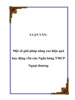 Một số giải pháp nâng cao hiệu quả huy động vốn của Ngân hàng TMCP Ngoại thương