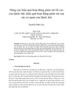 Nâng cao hiệu quả hoạt động giám sát tối cao của quốc hội, hiệu quả hoạt động giám sát của các cơ quan của quốc hội