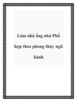 Tài liệu Làm nhà ống nhà Phố hợp theo phong thủy ngũ hành ppt