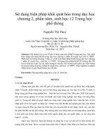 Sử dụng biện pháp khái quát hóa trong dạy học chương 2, phần năm, sinh học 12 trung học phổ thông