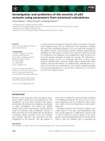 Tài liệu Báo cáo khoa học: Investigation and prediction of the severity of p53 mutants using parameters from structural calculations pptx