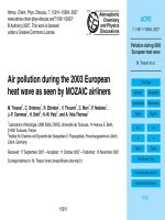 Tài liệu Air pollution during the 2003 European heat wave as seen by MOZAIC airliners ppt