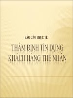 thẩm định tín dụng khách hàng thể nhân