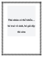 Tài liệu Thú nhún có thể khiến… bé trai vô sinh, bé gái dậy thì sớm docx