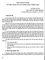 Tài liệu Báo cáo khoa học: Một số suy nghĩ về việc nâng cao kỹ năng dịch tiếng Anh pptx
