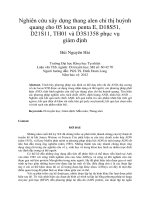 Nghiên cứu xây dựng thang alen chỉ thị huỳnh quang cho 05 locus penta e, d18s51, d21s11, TH01 và d3s1358 phục vụ giám định