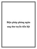 Tài liệu Biện pháp phòng ngừa ung thư tuyến tiền liệt ppt