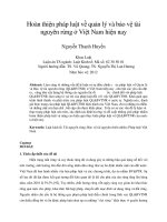 Hoàn thiện pháp luật về quản lý và bảo vệ tài nguyên rừng ở việt nam hiện nay