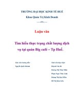 tìm hiểu thực trạng chất lượng dịch vụ tại quán big café – tp huế