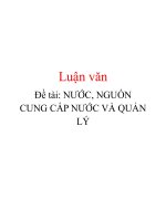 nước, nguốn cung cấp nước và quản lý