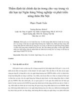 Thẩm định tài chính dự án trong cho vay trung và dài hạn tại ngân hàng nông nghiệp và phát triển nông thôn hà nội