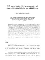 Chất lượng nguồn nhân lực trong quá trình công nghiệp hóa, hiện đại hóa ở hải dương