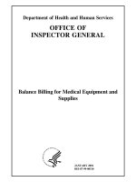 Tài liệu Balance Billing for Medical Equipment and Supplies docx