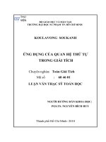 ứng dụng của quan hệ thứ tự trong giải tích