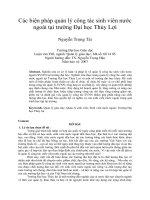 Các biện pháp quản lý công tác sinh viên nước ngoài tại trường đại học thủy lợi