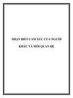 Tài liệu NHẬN BIẾT CẢM XÚC CỦA NGƯỜI KHÁC VÀ MỐI QUAN HỆ doc