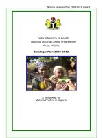 Tài liệu Federal Ministry of Health, National Malaria Control Programme, Abuja, Nigeria. Strategic Plan 2009-2013 doc