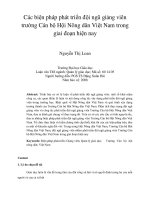 Các biện pháp phát triển đội ngũ giảng viên trường cán bộ hội nông dân việt nam trong giai đoạn hiện nay