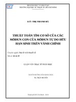 thuật toán tìm cơ sở của các môđun con của môđun tự do hữu hạn sinh trên vành chính