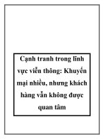 Tài liệu Cạnh tranh trong lĩnh vực viễn thông: Khuyến mại nhiều, nhưng khách hàng vẫn không được quan tâm pot