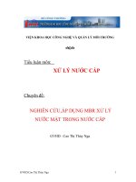 nghiên cứu,áp dụng mbr xử lý nước mặt trong nước cấp