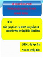 Ảnh hưởng và sự tồn lưu đioxin trong môi trường đất vùng mã đà - tỉnh bình phước ppt