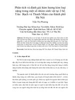 Phân tích và đánh giá hàm lượng kim loại nặng trong một số nhóm sinh vật tại 2 hồ trúc bạch và thanh nhàn của thành phố hà nội
