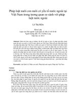 Pháp luật nuôi con nuôi có yếu tố nước ngoài tại việt nam trong tương quan so sánh với pháp luật nước ngoài