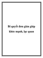 Tài liệu Bí quyết đơn giản giúp khỏe mạnh, lạc quan pptx